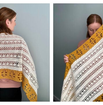 Heart of Rose Shawl Free Crochet Pattern and Video Tutorial