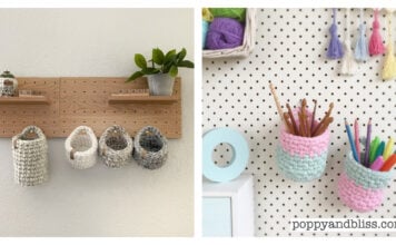 Mini Peg Board Basket Free Crochet Pattern