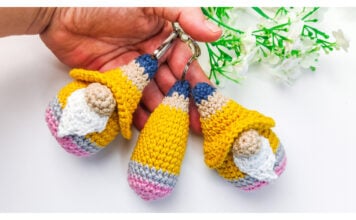 Pencil Gnome Keychain Free Crochet Pattern