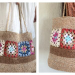 Raffia Granny Square Bag Free Crochet Pattern and Video Tutorial