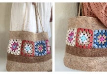 Raffia Granny Square Bag Free Crochet Pattern and Video Tutorial