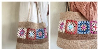 Raffia Granny Square Bag Free Crochet Pattern and Video Tutorial