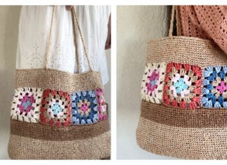 Raffia Granny Square Bag Free Crochet Pattern and Video Tutorial