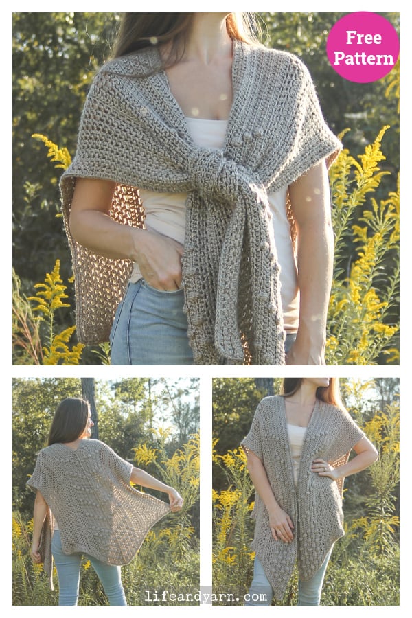 Reverie Ruana Wrap Free Crochet Pattern