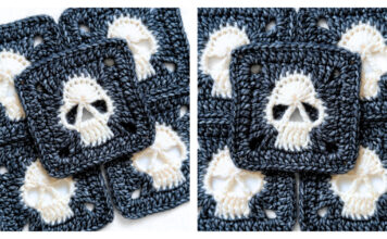 Solid Skull Granny Square Free Crochet Pattern