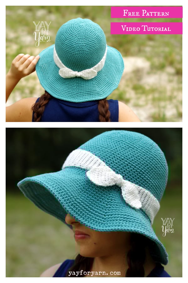 Summer Sunhat Free Crochet Pattern and Video Tutorial 