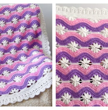 Field of Daisies Blanket Free Crochet Pattern and Video Tutorial