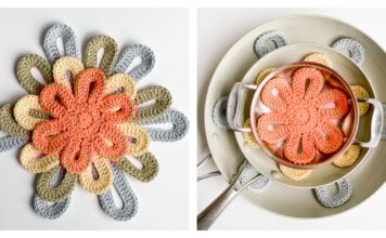Flower Power Pan Protectors Free Crochet Pattern and Video Tutorial