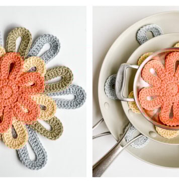 Flower Power Pan Protectors Free Crochet Pattern and Video Tutorial