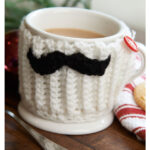 Mustache Mug Hug Free Crochet Pattern