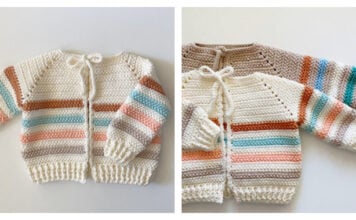 Stripes Baby Sweater Free Crochet Pattern and Video Tutorial