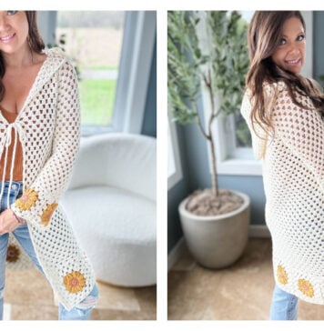 Sunny Sunflower Cardigan Free Crochet Pattern
