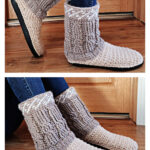 Cable Slipper Boots Free Crochet Pattern