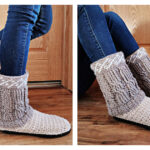 Cable Slipper Boots Free Crochet Pattern