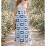 Granny Square Maxi Dress Crochet Pattern