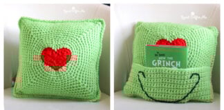 Grinch Heart Pillow Free Crochet Pattern