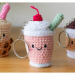 Strawberry Milkshake Amigurumi Keychain Free Crochet Pattern f