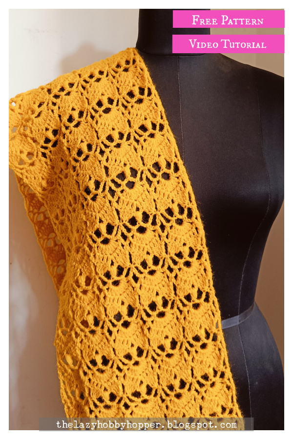 Tulip Garden Scarf Free Crochet Pattern and Video Tutorial