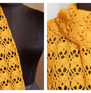 Tulip Garden Scarf Free Crochet Pattern and Video Tutorial