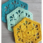 Vintage Flower Hexagon Motif Free Crochet Pattern