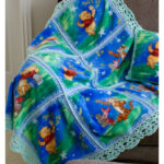 Fleece Blanket with Lace Edging Free Crochet Pattern