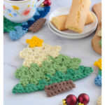 Granny Stitch Christmas Tree Coaster Free Crochet Pattern