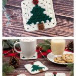 Granny Tree Coasters Free Crochet Pattern and Video Tutorial