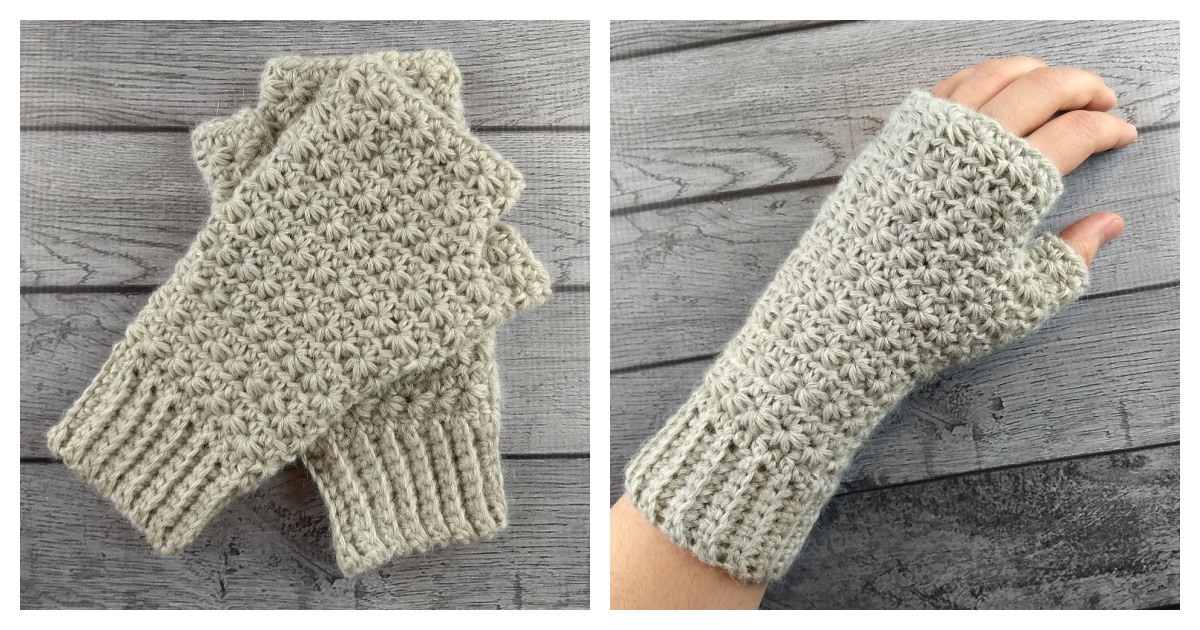 Stella Fingerless Gloves Free Crochet Pattern