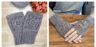 Winter Flower Wrist Warmers Free Crochet Pattern