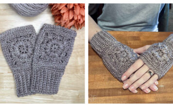 Winter Flower Wrist Warmers Free Crochet Pattern