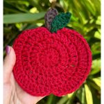 Apple Coaster Crochet Pattern