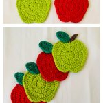 Apple Coaster Crochet Pattern