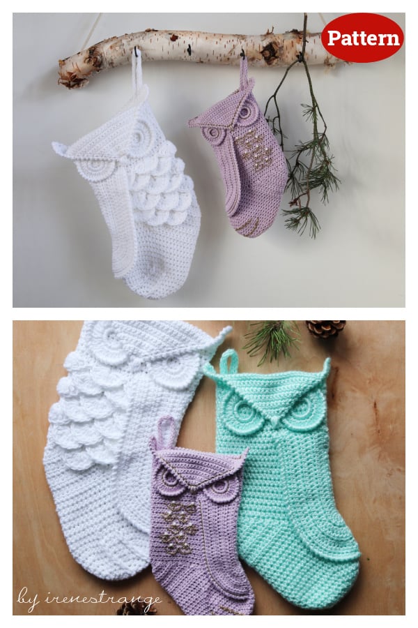 Athena Owl Stocking Crochet Pattern