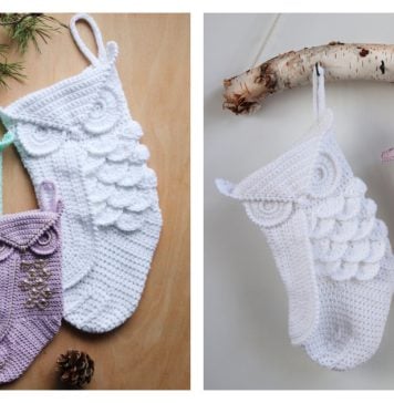 Athena Owl Stocking Crochet Pattern