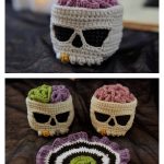 Brainy Skull Coaster Set Crochet Pattern