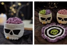 Brainy Skull Coaster Set Crochet Pattern
