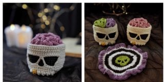 Brainy Skull Coaster Set Crochet Pattern
