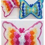 C2C Butterfly Pillow Free Crochet Pattern