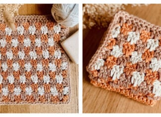 Granny Spike Stitch Washcloth Free Crochet Pattern