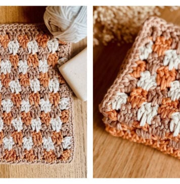 Granny Spike Stitch Washcloth Free Crochet Pattern
