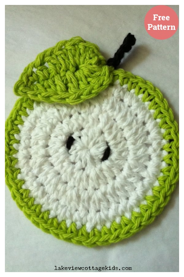 Green Apple Coasters Free Crochet Pattern