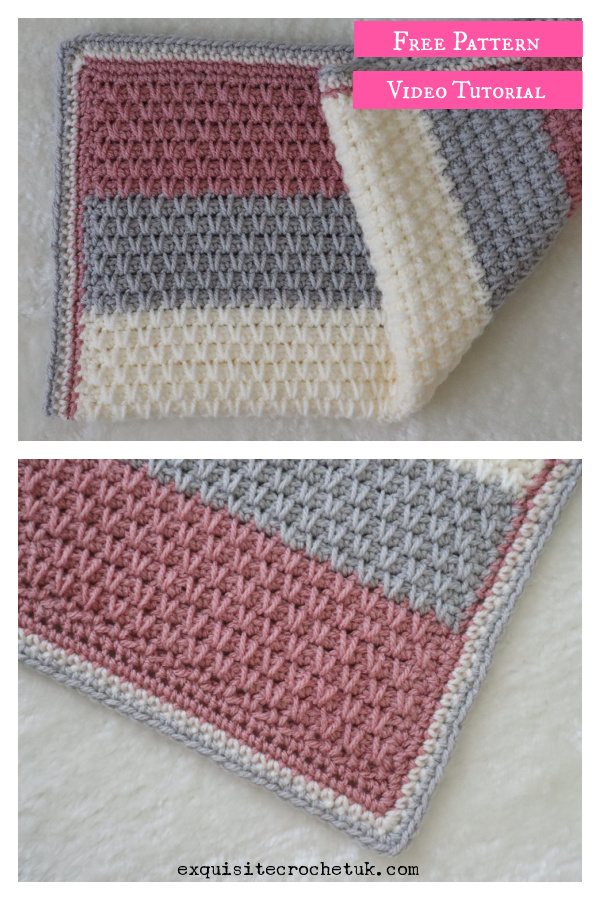 Jamie Moss Stitch Baby Blanket Free Crochet Pattern and Video Tutorial