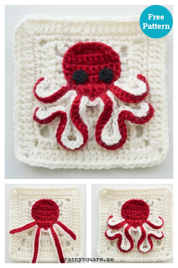 Octopus Granny Square Free Crochet Pattern