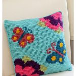 Spring Butterfly Pillow Free Crochet Pattern