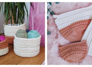 Wheat Stitch Nesting Baskets Free Crochet Pattern
