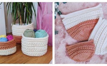 Wheat Stitch Nesting Baskets Free Crochet Pattern