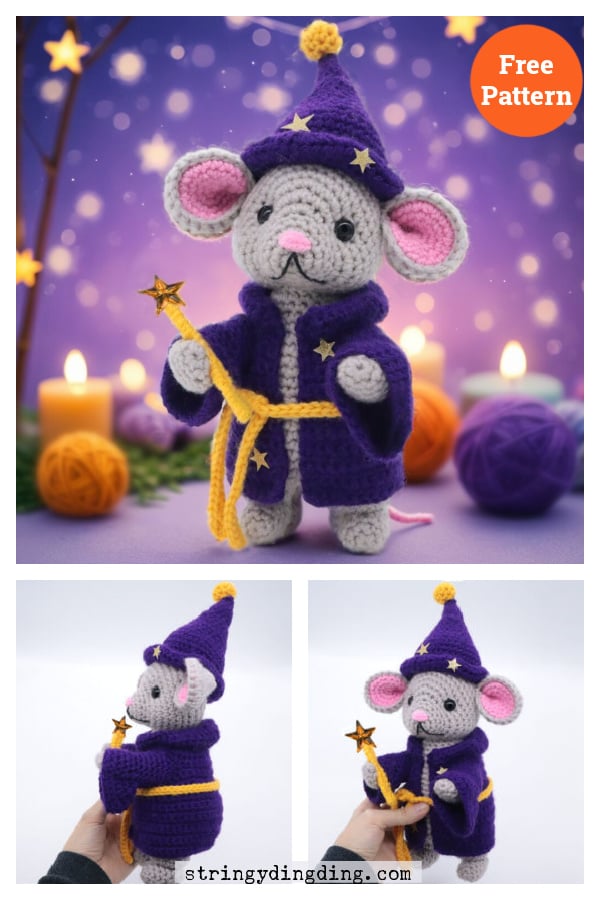Wizard Mouse Amigurumi Free Crochet Pattern