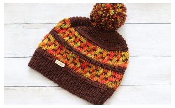 Autumn Maple Beanie Free Crochet Pattern and Video Tutorial