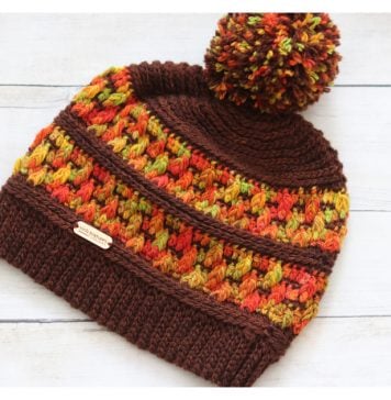 Autumn Maple Beanie Free Crochet Pattern and Video Tutorial