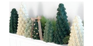 Bobble Christmas Trees Free Crochet Pattern and Video Tutorial